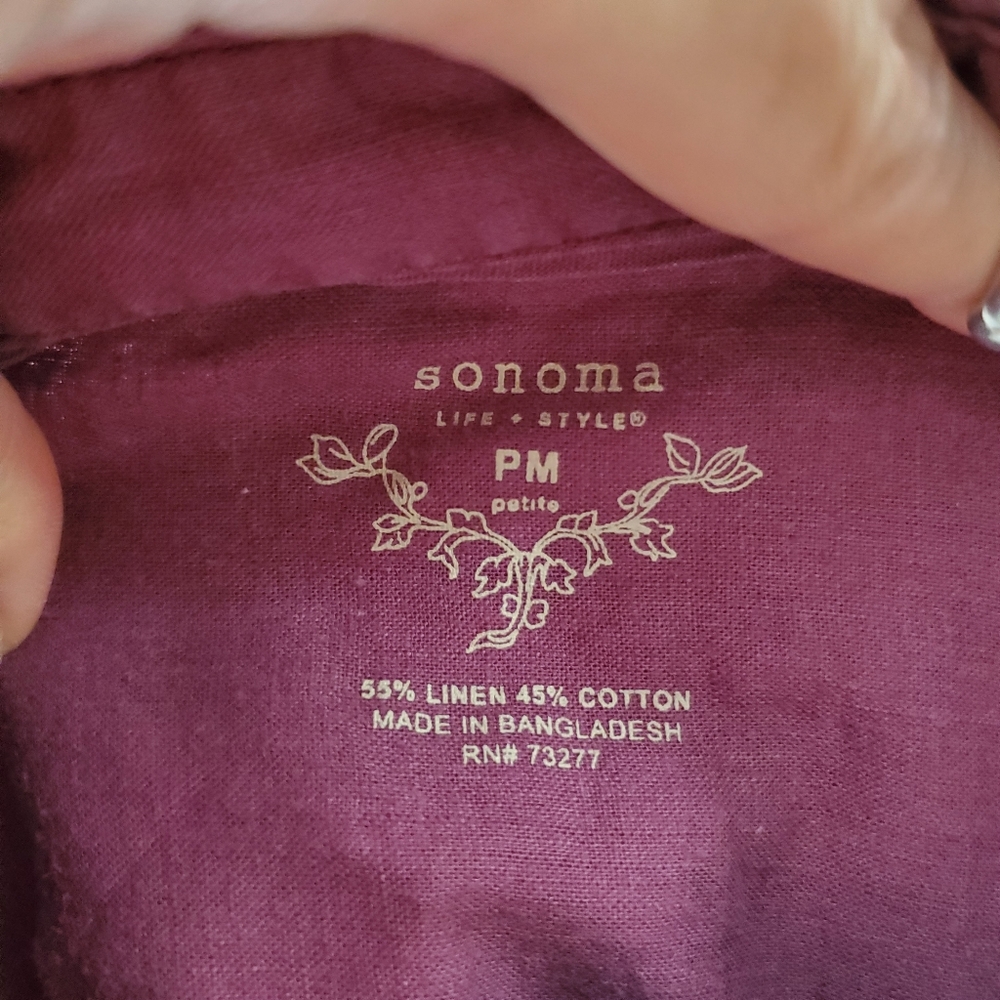 Purple button down top - Picture 6 of 7